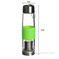 Glass Drinking Water Bottle with silicone sleeve